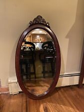 vanity mirror vintage solid wood frame size is 18"1/2 x 33"1/2 for sale  Shipping to South Africa