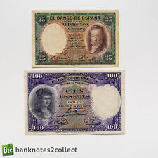 ESPAÑA: Juego de 2 billetes de peseta española. segunda mano  Embacar hacia Argentina