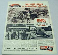 1942 Print Ad GMC Trucks World War II Pulling Guns Bus Picks Up War Workers, used for sale  Shipping to United Kingdom