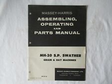 1958 Massey Harris MH-20 grain hay swather parts operating assembly manual for sale  Canada