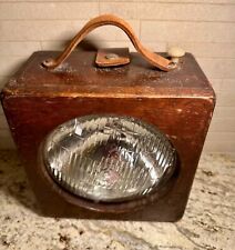 Vintage industrial light, wood box, car headlamp lantern. GE. “Made in the USA.” for sale  Shipping to South Africa