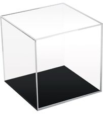 Clear Acrylic Simple Self-Assembly Display Box with Black Base, Removable 5x5x5 for sale  Shipping to South Africa