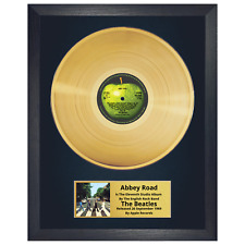 Disco de ouro 24k Beatles Abbey Road 12" LP display preto madeira emoldurado/presente rock, usado comprar usado  Enviando para Brazil