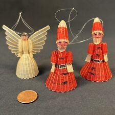 Enfeites de filamento de náilon tecido vintage PV09085 - PAPAI NOEL E ANJO (3 peças) comprar usado  Enviando para Brazil