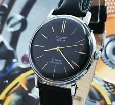 Vintage Watch Poljot De Luxe ULTRA SLIM Black Dial Dress Men's WristWatch USSR for sale  Shipping to South Africa