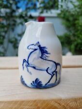 Mia Sarosi Porcelain Blue & White Small Milk Cream Jug ~ Horses, used for sale  CHELTENHAM