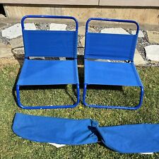 Usado, Cadeira de Viagem Vintage Linha Azul Sem Logotipo Caminhada Acampamento/Praia Portátil Com Bolsa comprar usado  Enviando para Brazil
