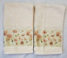 2 toalhas de mão florais Croscill Poppy borboleta libélula 100% algodão comprar usado  Enviando para Brazil