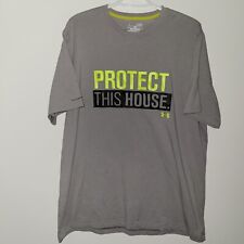 Under Armour Heat Gear Loose Protect This House Shirt Men Size XL Gray, used for sale  Shipping to South Africa