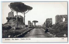 c1920 Via Appia Road Ruins Tumbs Roma Italia RPPC Foto Postal Sin Publicar segunda mano  Embacar hacia Argentina