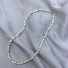 Elegante Collar de Perlas Cultivadas de Agua Dulce Blanco Natural Real 14-36"" 4-7 mm segunda mano  Embacar hacia Argentina