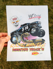 Camiseta Vintage WWF Stone Cold Steve Austin Iron On Rattlesnake Monster Truck, usado comprar usado  Enviando para Brazil