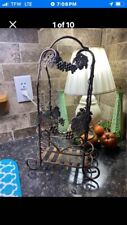 Vintage 1970’s, Wrought Iron Wine Rack With Metal Grape Decor for sale  Shipping to South Africa