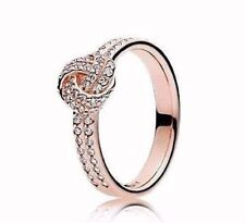 GENUINE S925 ROSE GOLD PAVE CLASSIC LOVE KNOT RING SIZE 60  LIMITED QUANTITY  for sale  LONDON