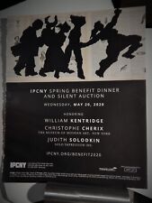 Used, WILLIAM KENTRIDGE  ART PIECE VTG ORIG  2020  ADVERTISEMENT for sale  Shipping to South Africa