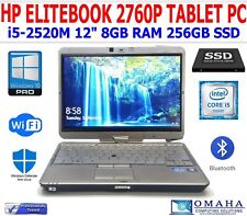 HP ELITEBOOK 2760p TABLET PC I5-2520m 2.40GHz, 8GB RAM 256 SSD WIN10P EXTRAS for sale  Shipping to South Africa