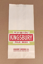 Kingsbury Breweries Pale Beer bottle/can paper bag Manitowoc & Sheboygan, WI for sale  Shipping to South Africa