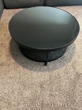 mesa de centro moderna mesa redonda de metal negro y vidrio - elegante segunda mano  Embacar hacia Argentina