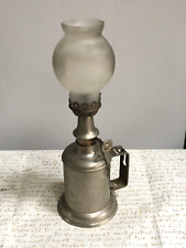Antique Vintage French Nickel Brass Pigeon Oil Lamp With Original Glass Shade for sale  Shipping to South Africa