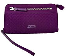 Vera Bradley Quilted Front Zip Around Wristlet Wallet Gloxinia Purple Microfiber for sale  Shipping to South Africa