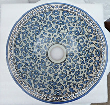 HAND PAINTED  CERAMIC HAND WASH BASIN * FES POTTERY 30 cm Blue &White for sale  Shipping to South Africa