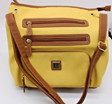 Usado, Bolsa de mão feminina Stone Mountain couro amarelo/marrom com fivela dourada comprar usado  Enviando para Brazil