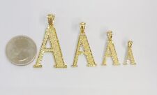 Colar pingente berloque ouro amarelo sólido 10K corte diamante letra inicial A-Z comprar usado  Enviando para Brazil