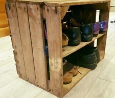 SHABBY CHIC WOODEN SHOE RACK, NEW, HANDMADE VINTAGE STYLE SHOE RACK APPLE CRATE for sale  Shipping to South Africa