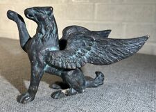  Griffon Sculpture Brass Plated Cast Iron Verdigris Finish HEAVY 8" Excellent for sale  Shipping to South Africa