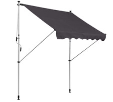 Outsunny Balcony 3x1.5m Adjustable Outdoor Aluminium Frame Shelter Grey, used for sale  Shipping to South Africa