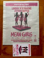 Anúncio de jornal Mean Girls Tina Fey Savoy Theatre West End 14x11” + cartão postal comprar usado  Enviando para Brazil