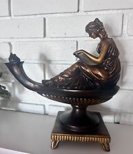 Used, Vintage French Louis XVI Empire Sculpture Woman Reading, Bronze Porcelain Heavy for sale  Shipping to South Africa