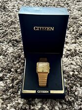 Usado, Vintage Citizen Quartz 3810-894073SMO Relógio Quadrado Tom Dourado Resistente à Água comprar usado  Enviando para Brazil