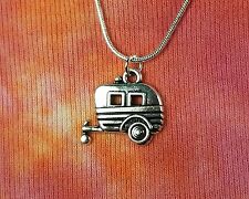 Trailer Necklace, Boler Scamp Trillium Camper Caravan Road Trip Charm Pendant nb, used for sale  Shipping to South Africa