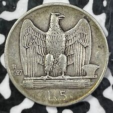 1927 Italia ¡5 liras (muchas disponibles) plata! (1 moneda solamente), usado segunda mano  Embacar hacia Argentina