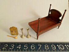 DOLLHOUSE MINIS: Strombecher framed picture Gerlach candlesticks, Red Stain Bed+, used for sale  Shipping to Ireland