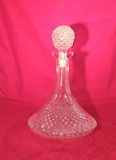 VINTAGE CUT PRESSED GLASS DECANTER W/STOPPER 10.5"H Excellent Condition for sale  Shipping to South Africa