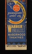 1930s SEGURANÇA PRIMEIRO CINEMA CINEMAS Warner Equity Naborhood Theatres Go Frequent MB comprar usado  Enviando para Brazil