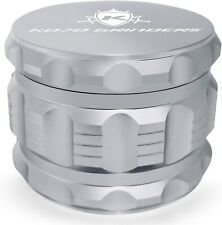 Kozo Grinders Best Herb Grinder Large 4 Piece, 2.5in Silver Anodized Aluminum for sale  Shipping to South Africa