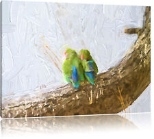 Pareja de Agapornis Roseicollis Foto en Lienzo Decoración Pared Impreso segunda mano  Embacar hacia Spain