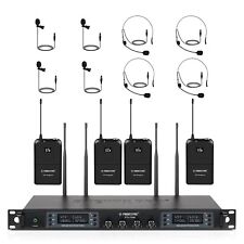 Phenyx Pro Wireless Microphone System, Quad Channel Cordless 4 Bodypack Mic Set, used for sale  Shipping to South Africa