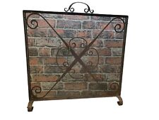 Large Cast Iron Decorative Spark Guard Fire Screen 61cm Wide 64cm Tall for sale  Shipping to South Africa