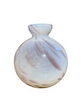 ART GLASS Vase Bud Small Hand Blow Vase Purple White Swirls for sale  Shipping to South Africa