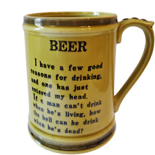 VTG Beer Stein Enesco Mug Ceramic  16 oz. Made in Japan Father's Day Golden Poem for sale  Shipping to South Africa