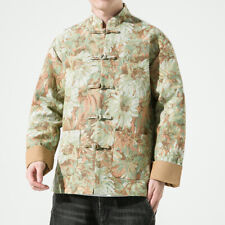 Jaqueta camisa floral masculina gola mandarim sapo botão casaco tang terno retrô comprar usado  Enviando para Brazil