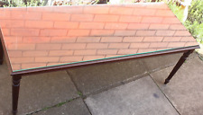 Vintage Dark Wood Rectangular Coffee Table With Glass On Top for sale  Shipping to South Africa