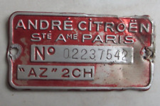 Plaque d'identification Citroën 2cv AZ, usado comprar usado  Enviando para Brazil