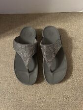 FitFlop Gray Wobble Board Embellished Rhinestone Thong Sandals Women's Size US 9 for sale  Shipping to South Africa