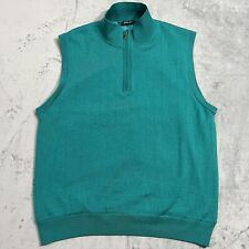Colete suéter Bobby Jones quarto 1/4 forrado com zíper vento XL verde lã merino golfe comprar usado  Enviando para Brazil