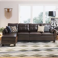 leather couch l shaped for sale  Guilford